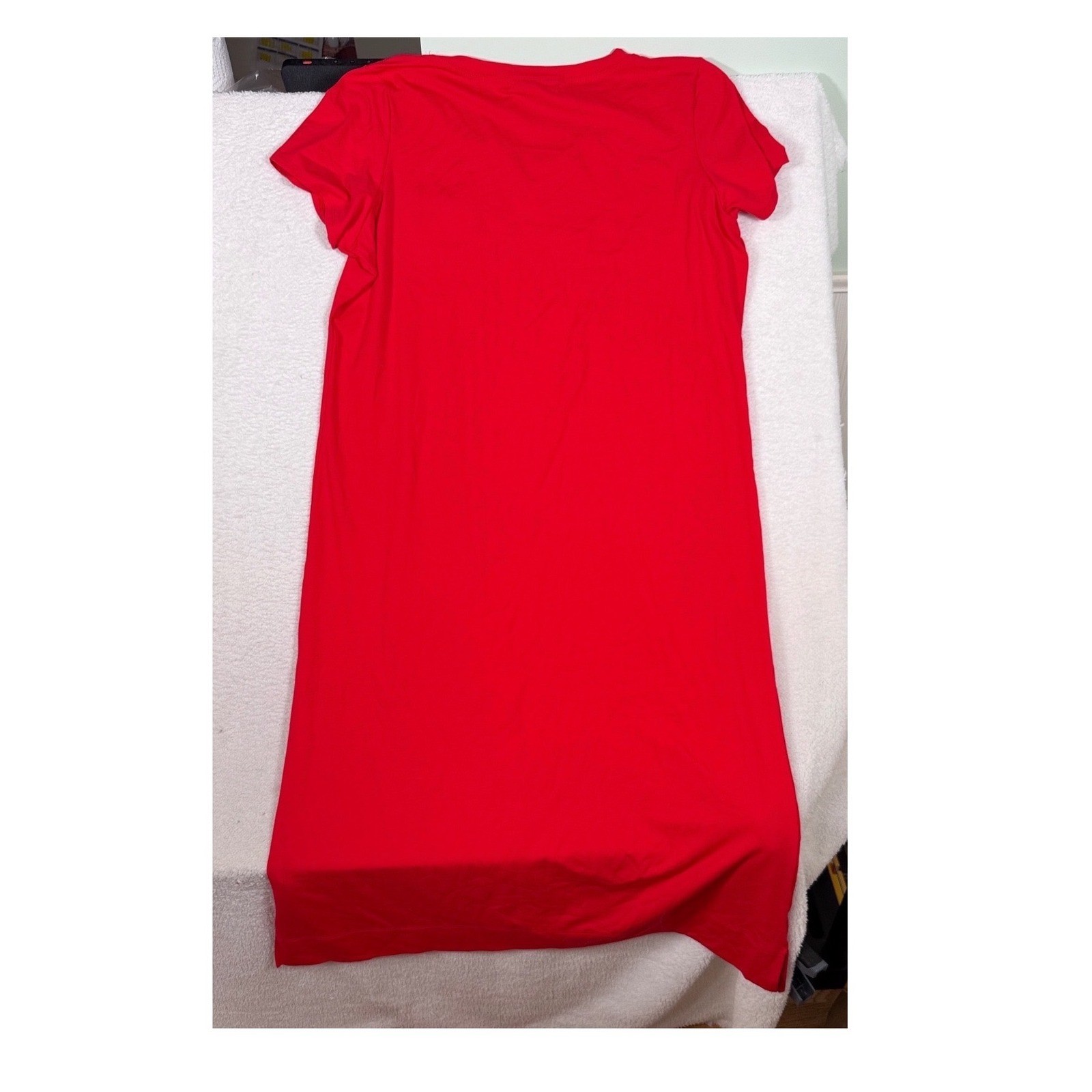 TravelSmith Red Supplex V-Neck T-Shirt Dress Womens XLP Stretch Travel Beach