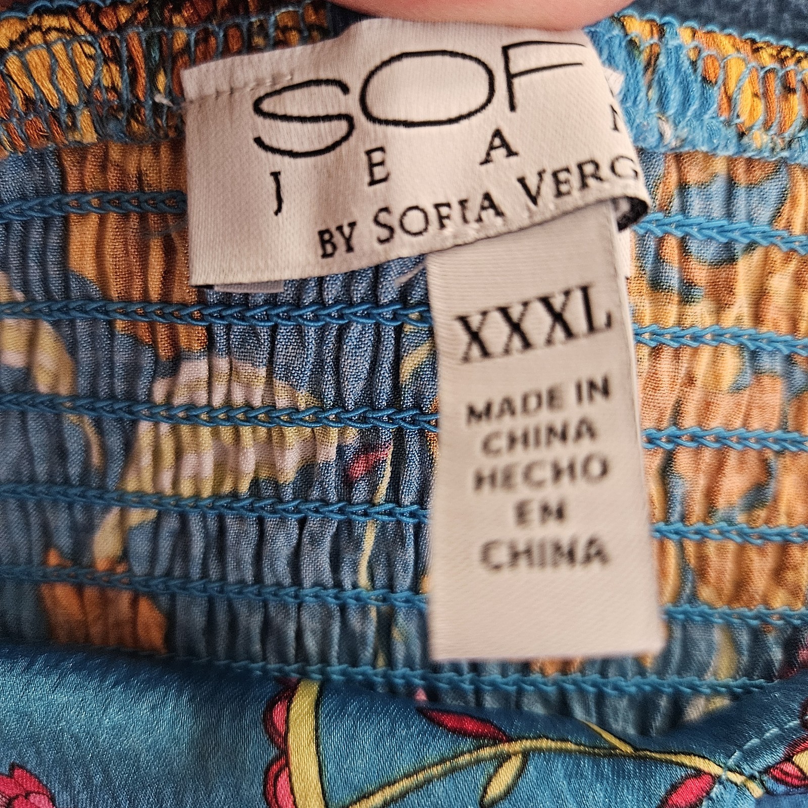 Sofia Jeans Plus Slip Midi Dress by Sofia Vergara Sz XXXL Blue Floral Tropical