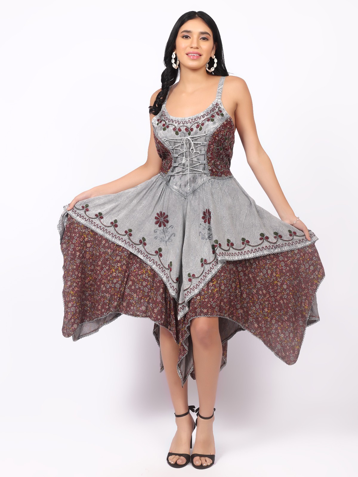 Women’s Casual handkerchief hem Embroidery Fit & Flare Dress Wholesale Mix lot