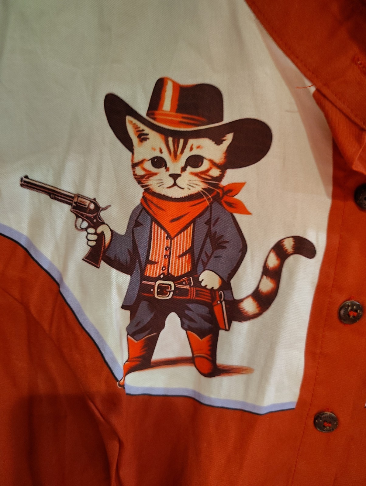 Rare Orange Western-style Cat Cowboy Dress Boozelele Brand Size Large L