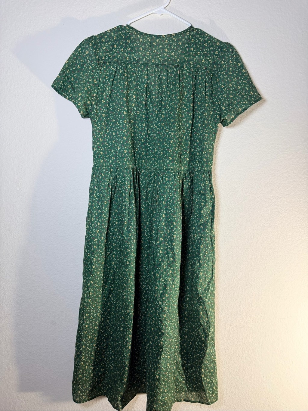 Christy Dawn Forest Green Floral Wrap Midi Dress
