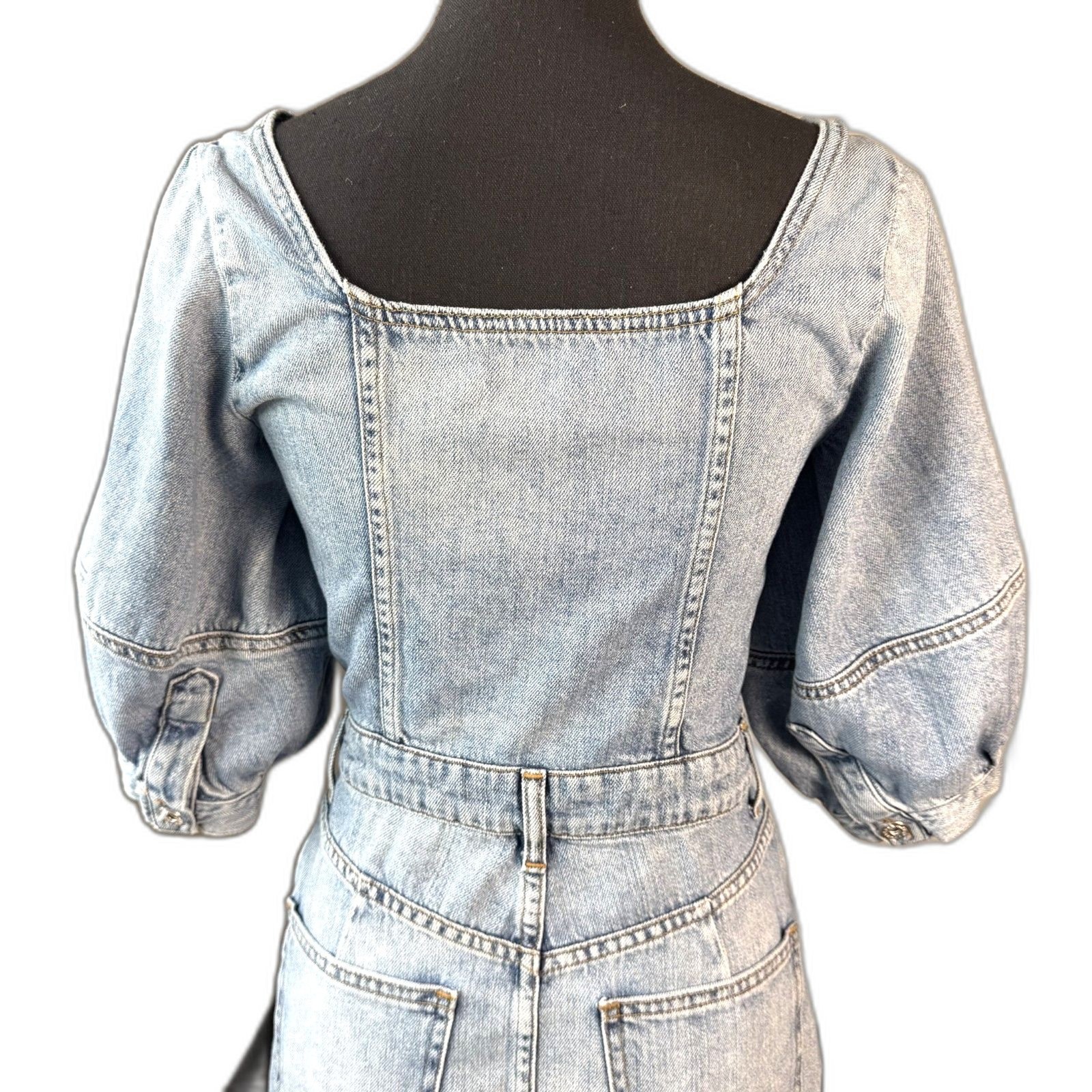 Size 4 Jonathan Simkhai Standard Poppy dress lightwash denim Americana Y2K 10705