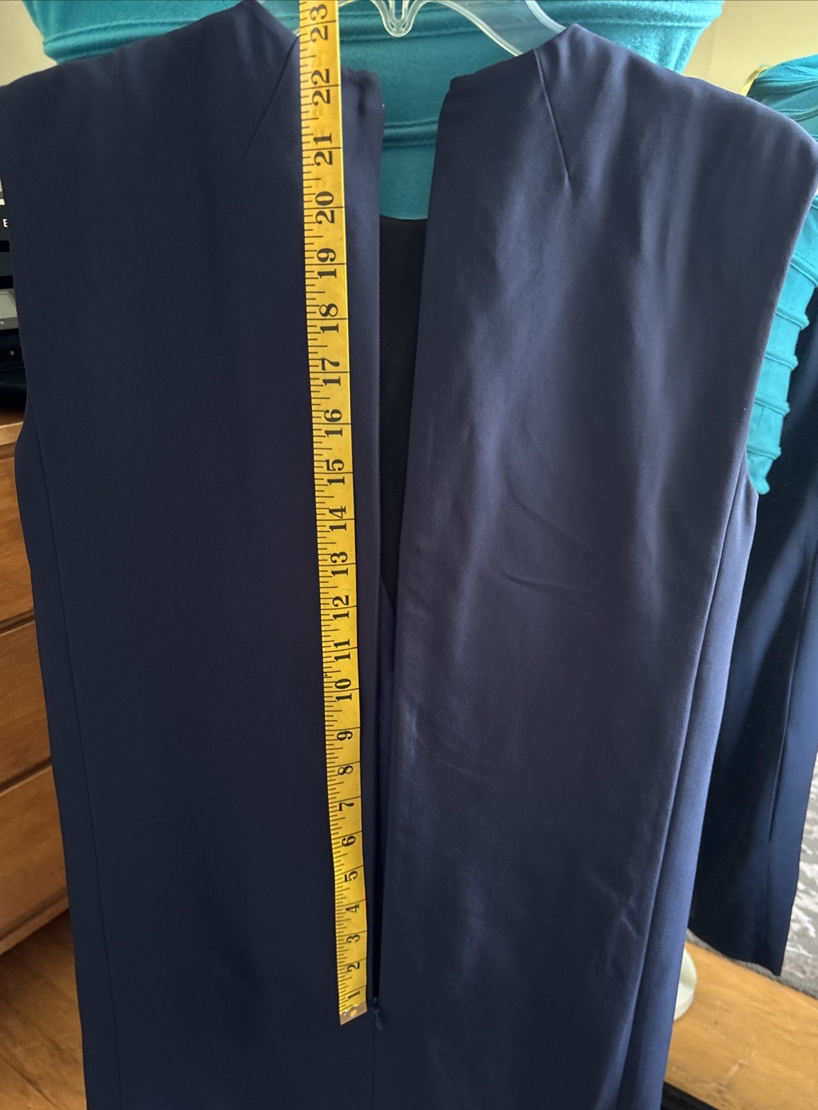 CELINE Phoebe Philo Navy Cowl Neck Sleeveless Dress Knee Length Sz 34 XS France