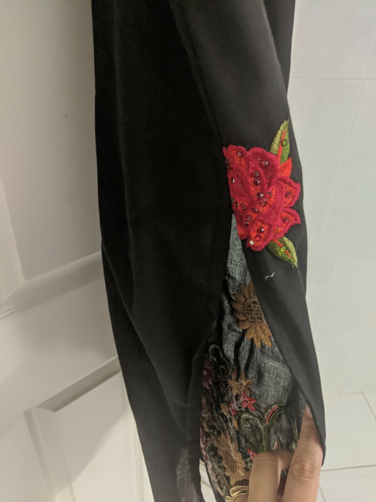 Pakistani Shalwar Kameez Indian black Floral embroidered Salwar Khamiz Suit bead