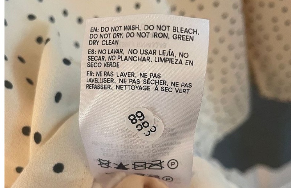 Reformation Novia Polka Dot Flutter Sleeve Dress in Salt and Pepper, Size 10 NEW