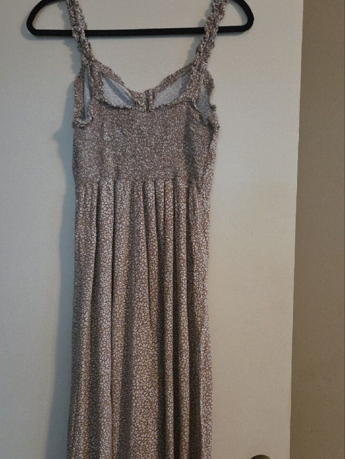 Japna Beige Printed Maxi Slip Dress
