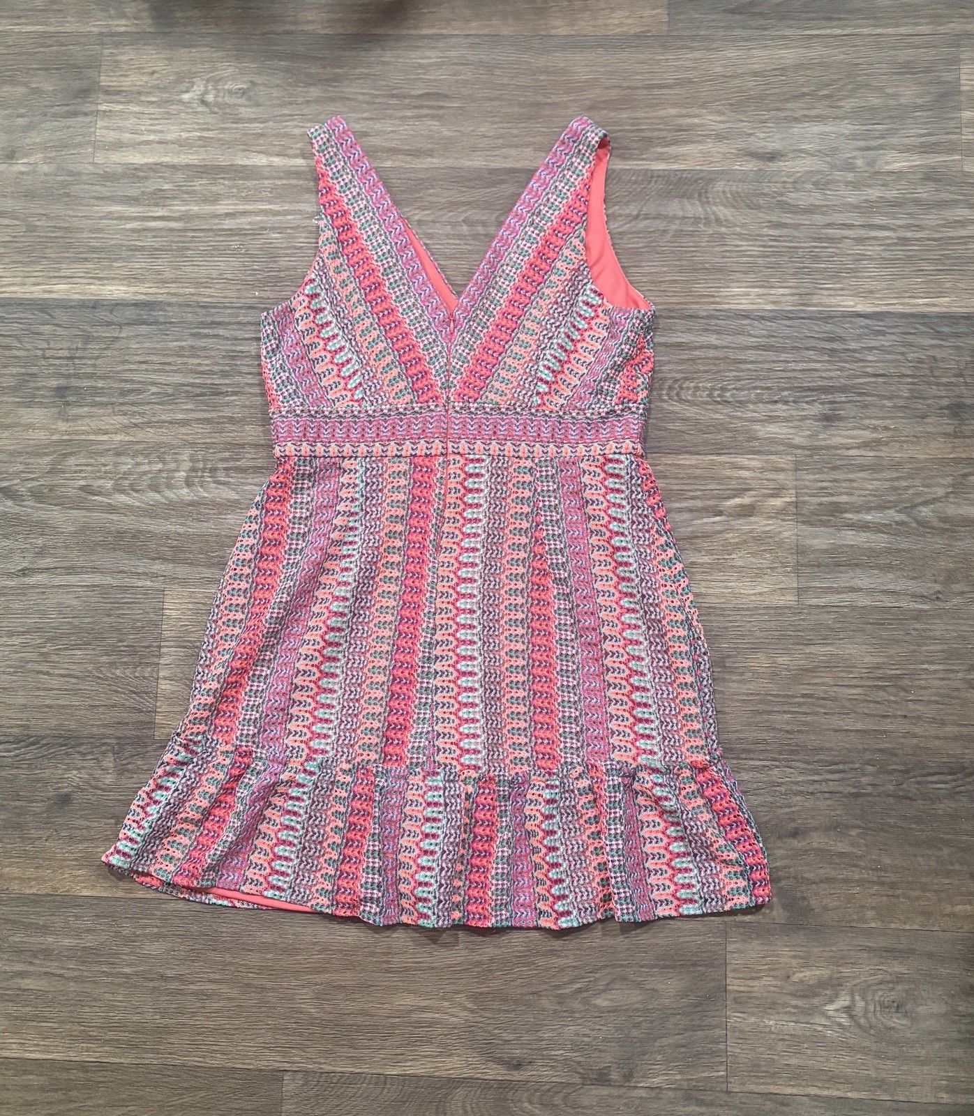 crotchet Sleeveless Dress, Donna Morgan Pink/multicolor