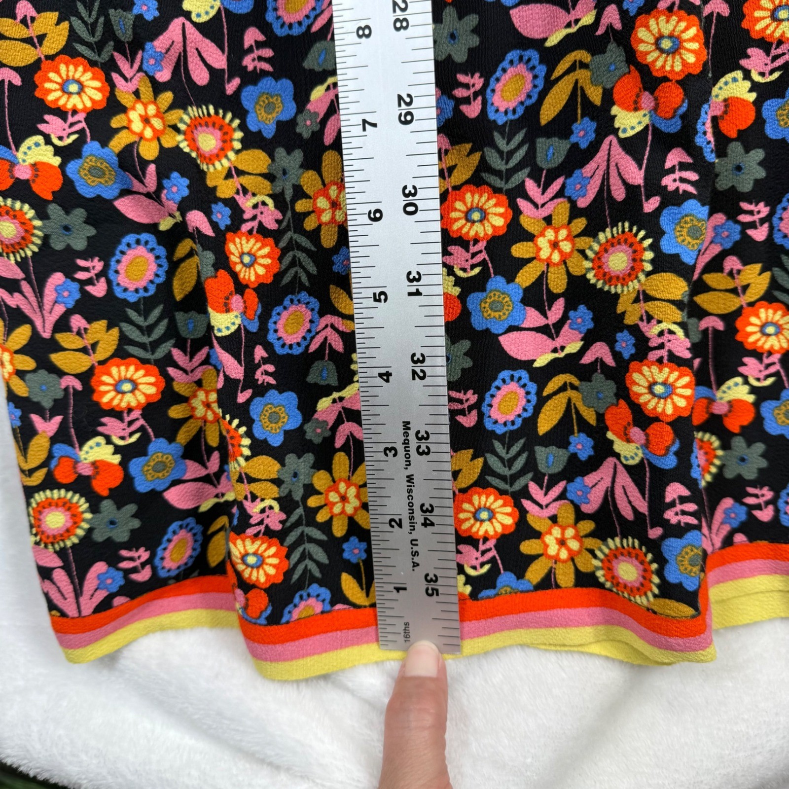 Boden Womens Floral Long Sleeve Maxi Dress Black Pink Orange US 6R UK 10R Boho