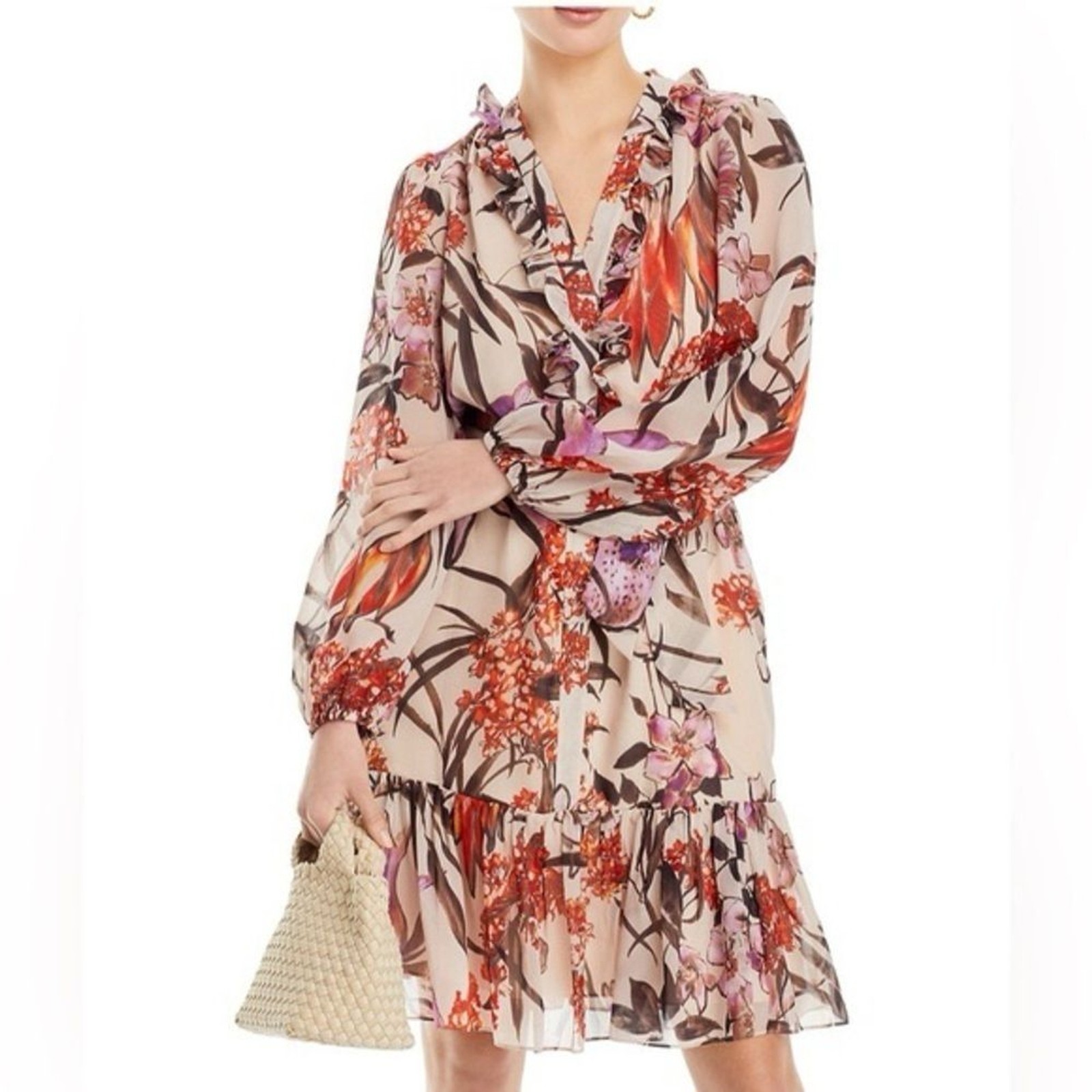 Kobi Halperin Wom Samara Belted Shirt Dress Color Canvas Multi Brand New Sz L