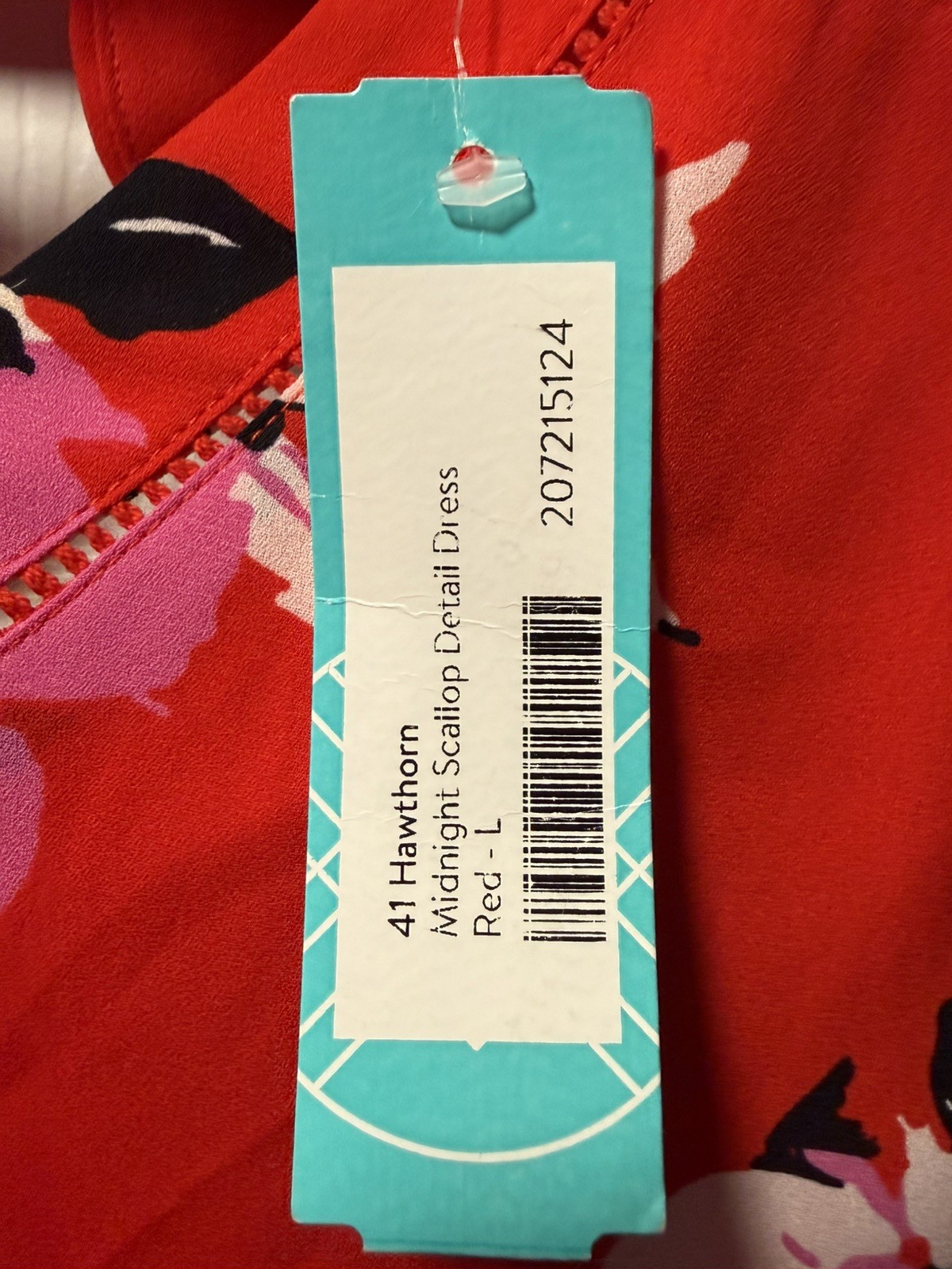 41 Hawthorn Midnight Scallop Detail Dress in Red Floral NWT Size L