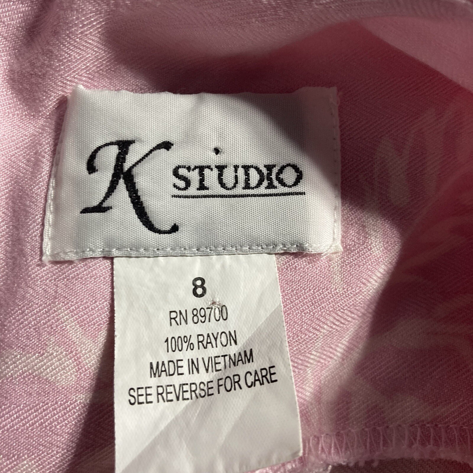 K STUDIO pink multicolor beach scene sleeveless rayon shift dress 8