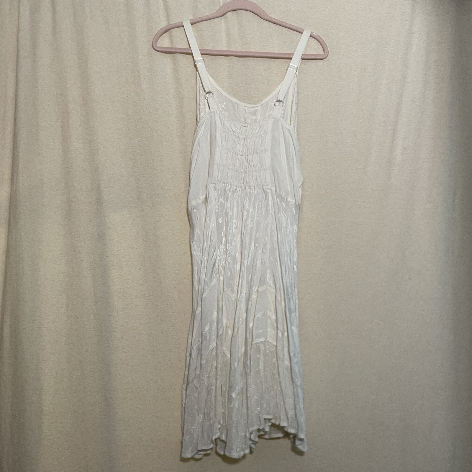 NWT Sundress Ivory Lace Up Corset Boho Dress Embroidered Cottagecore Festival
