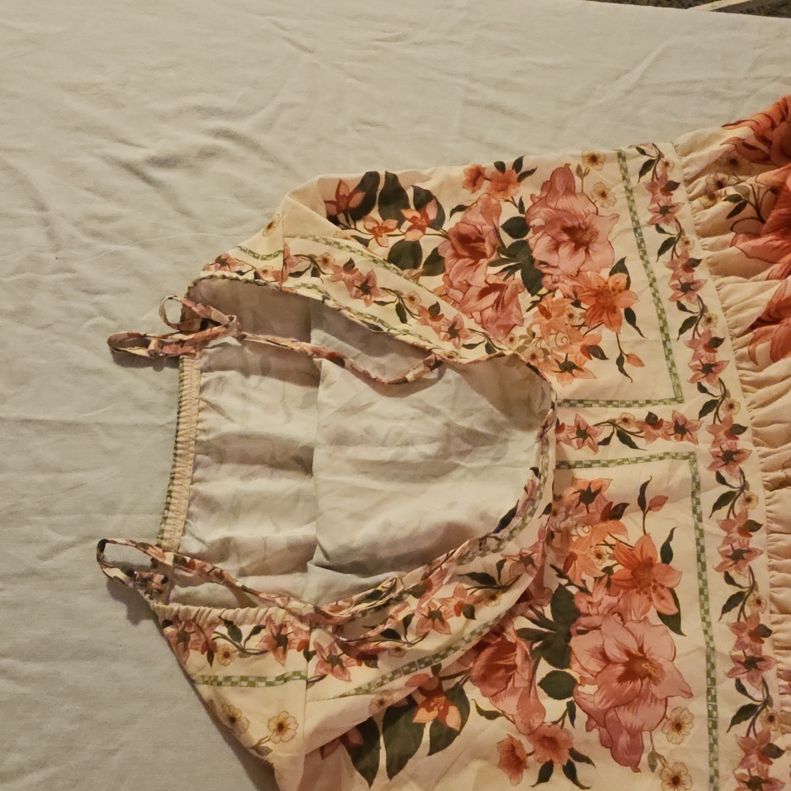 MAKEMECHIC Floral Ruffle Hem Chiffon Tie Strap Square Neck Lined Dress XS