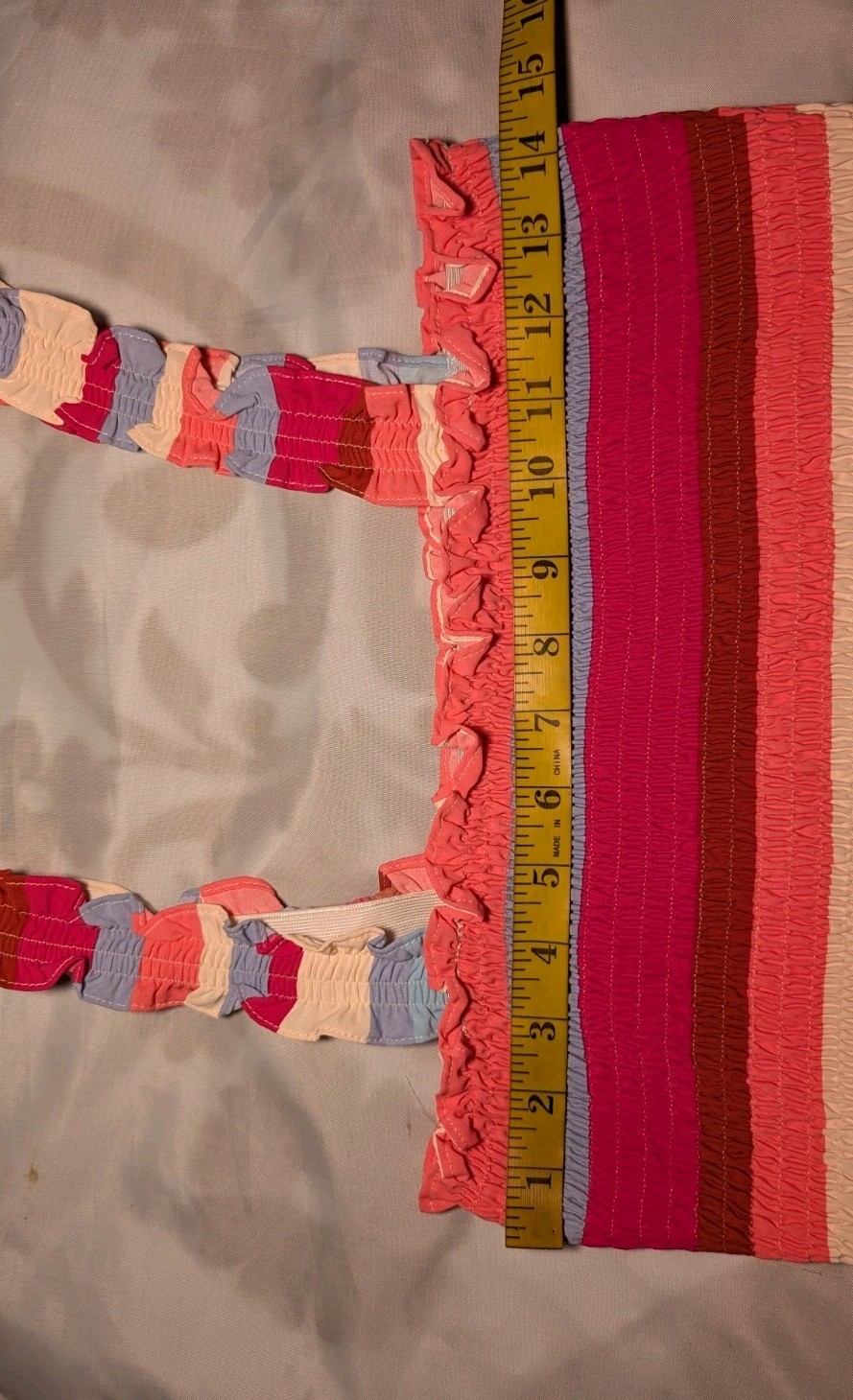 RAINBOW Striped SMOCKED Tank Maxi SUNDRESS Dress Peasant BOHO Women’s Medium