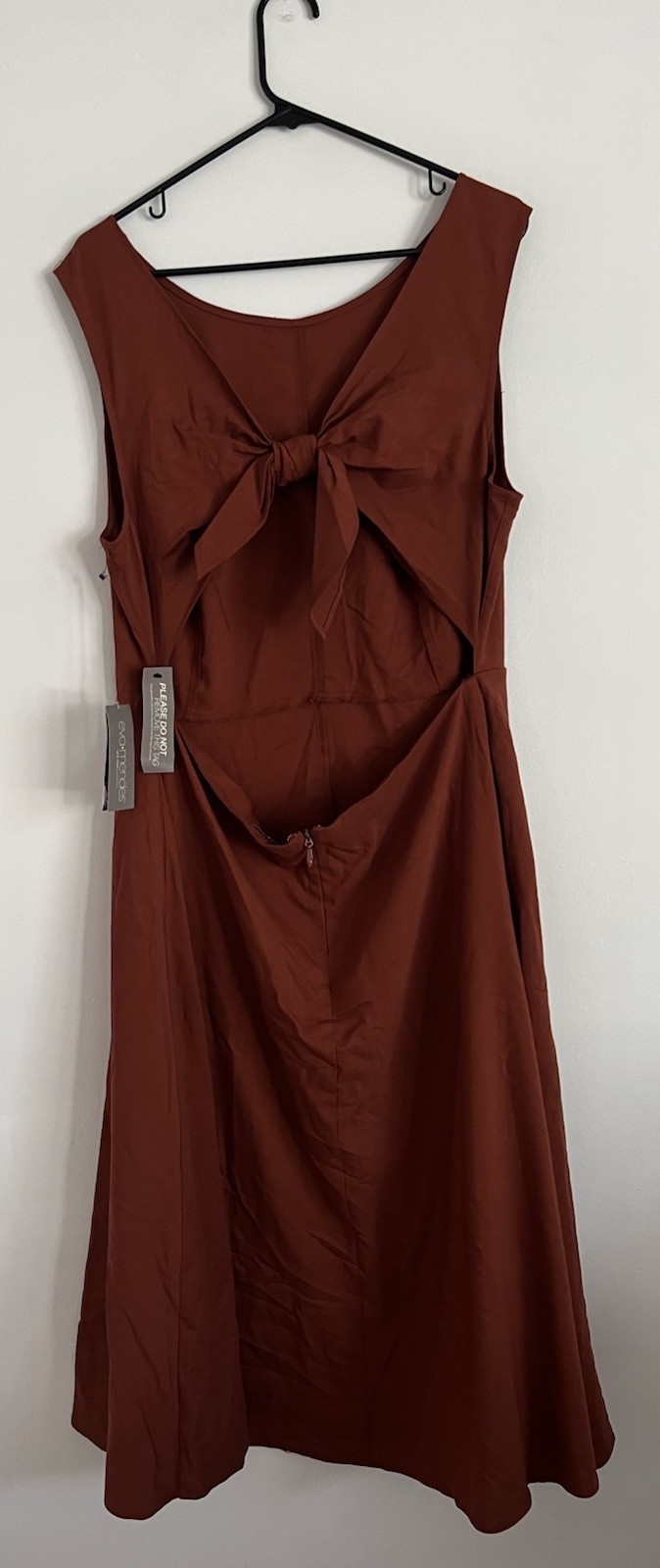 Eva Mendes NY&CO Dress Rust Color Rayon Linen Womens Size 16 NEW