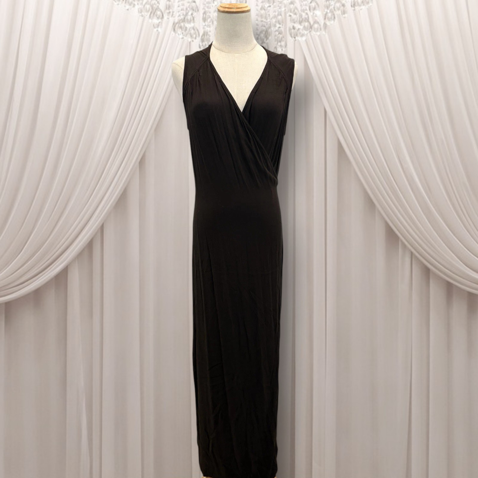 NEW Ghost Midi Wrap Dress Size Medium Brown Sleeveless Boho Lagenlook Layering