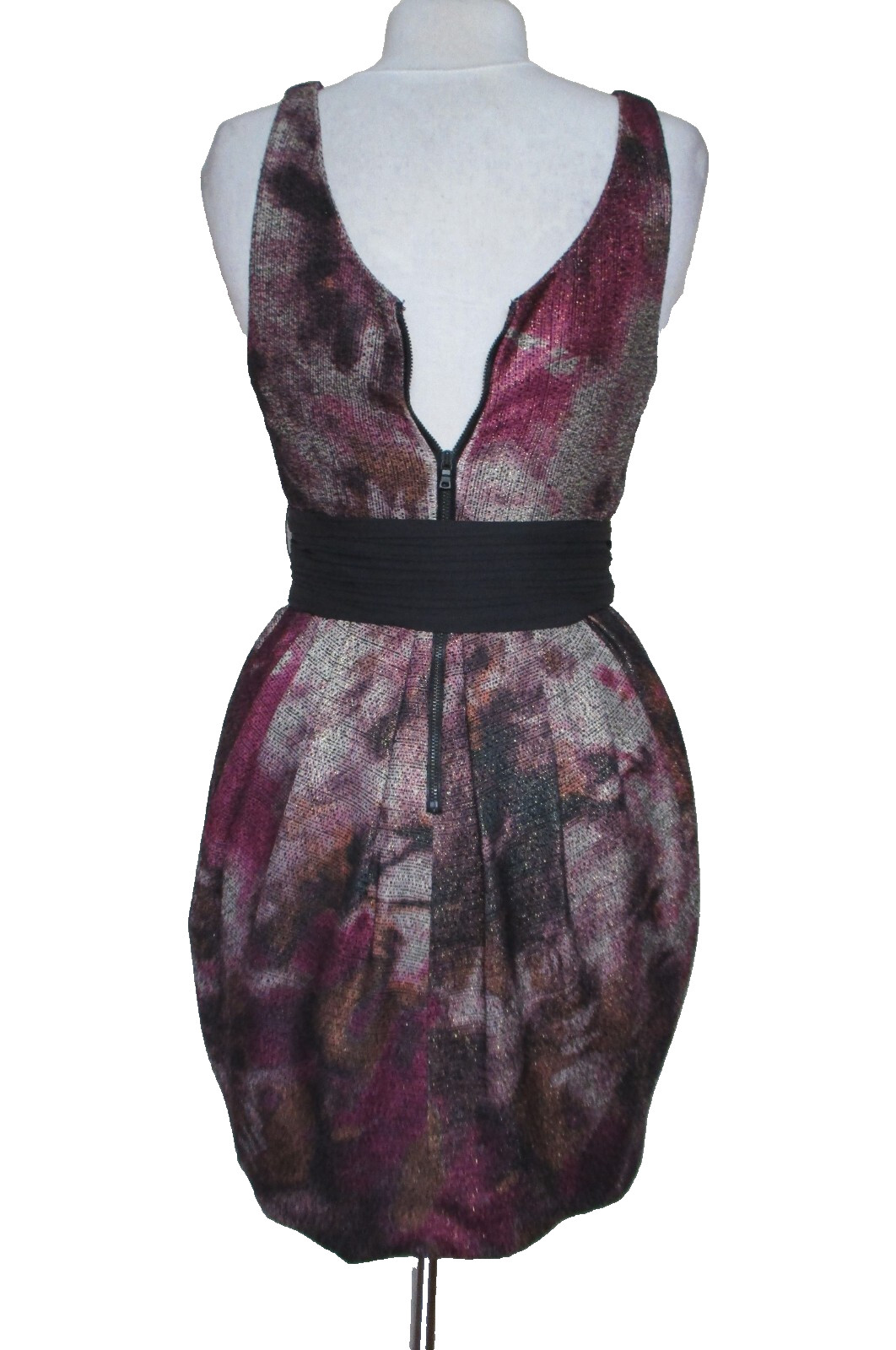 Alice + Olivia Marie Bubble Hem Tulip Dress XS/S Women Purple Metallic