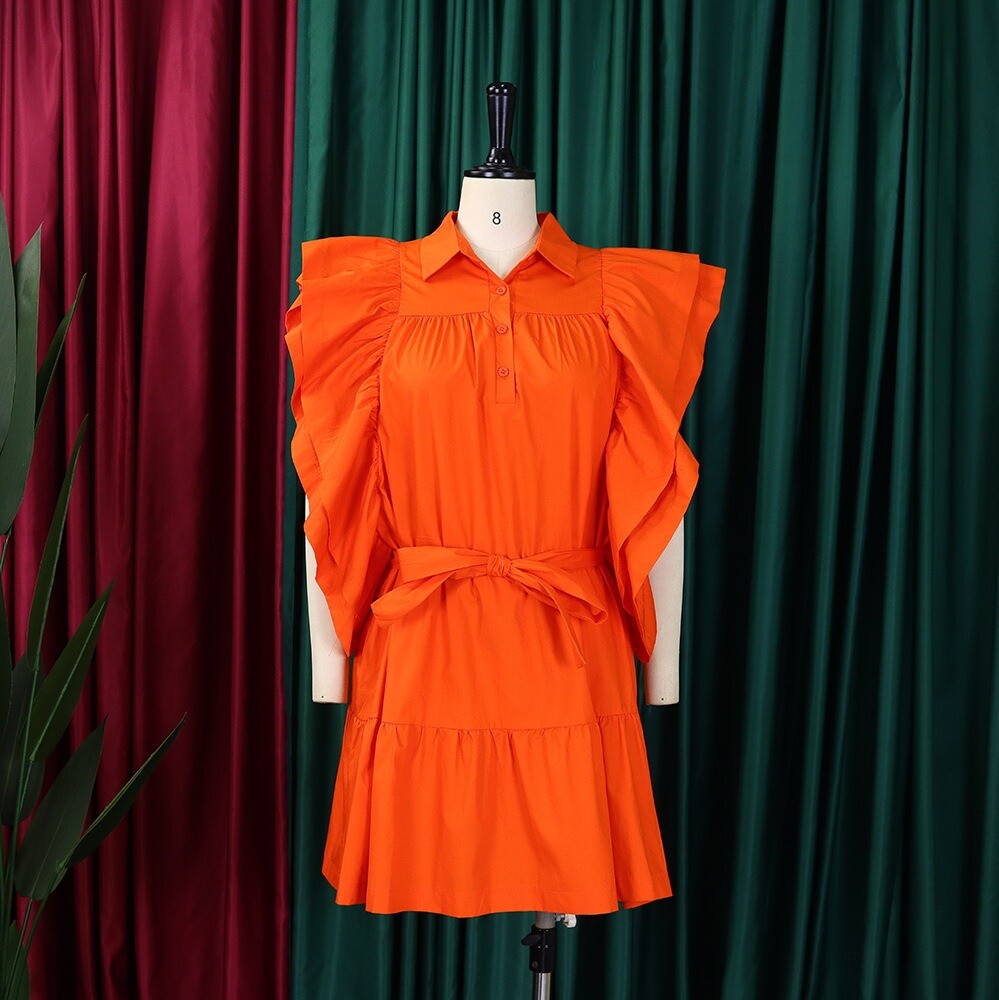 Womens Drawstring Ruffle Cap Sleeve A Line Dress Mini Dress Sundress Short Dress