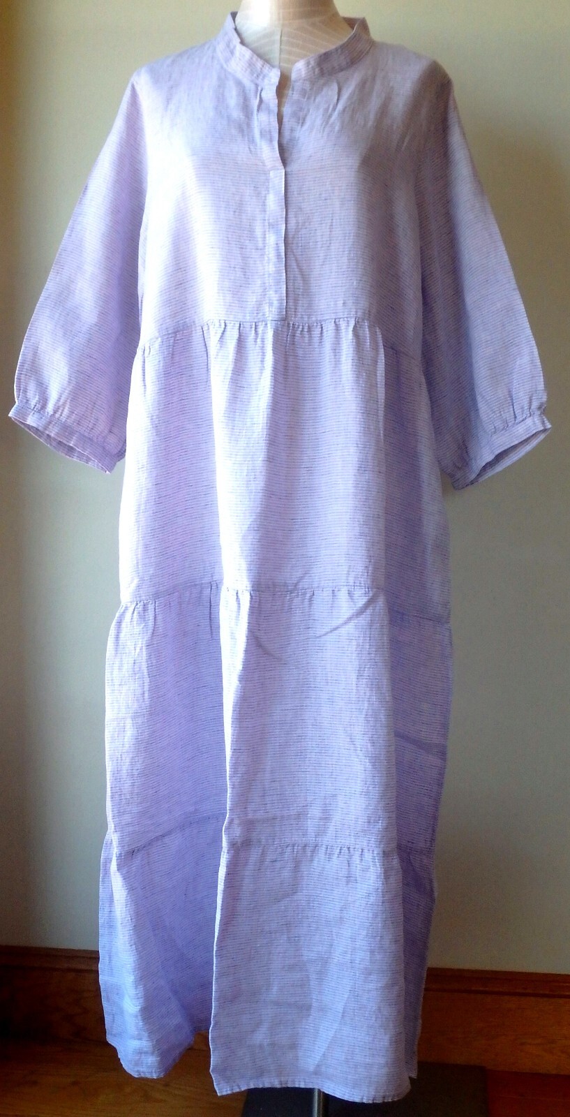 FLAX Designs Linen Gaia Dress M & L NWT Linen Maxi Dress SUNRISE STRIPE