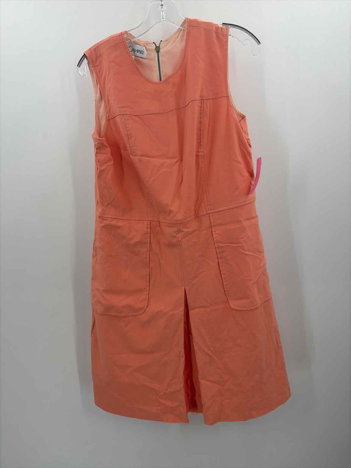 Pre-Owned Sara Campbell Orange Size 12 Knee Length Sleeveless Dress