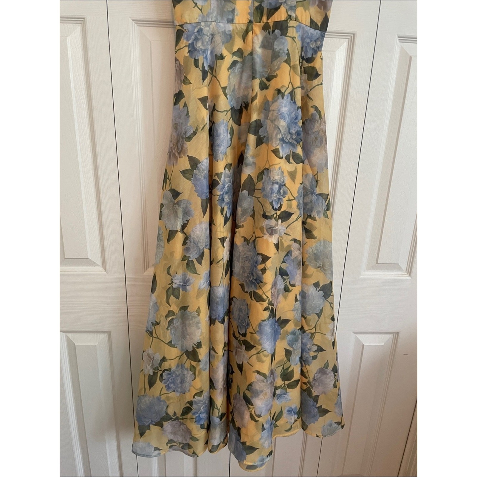 Sachin & Babi Kate Draped Floral Print Organza Gown Dress size 8