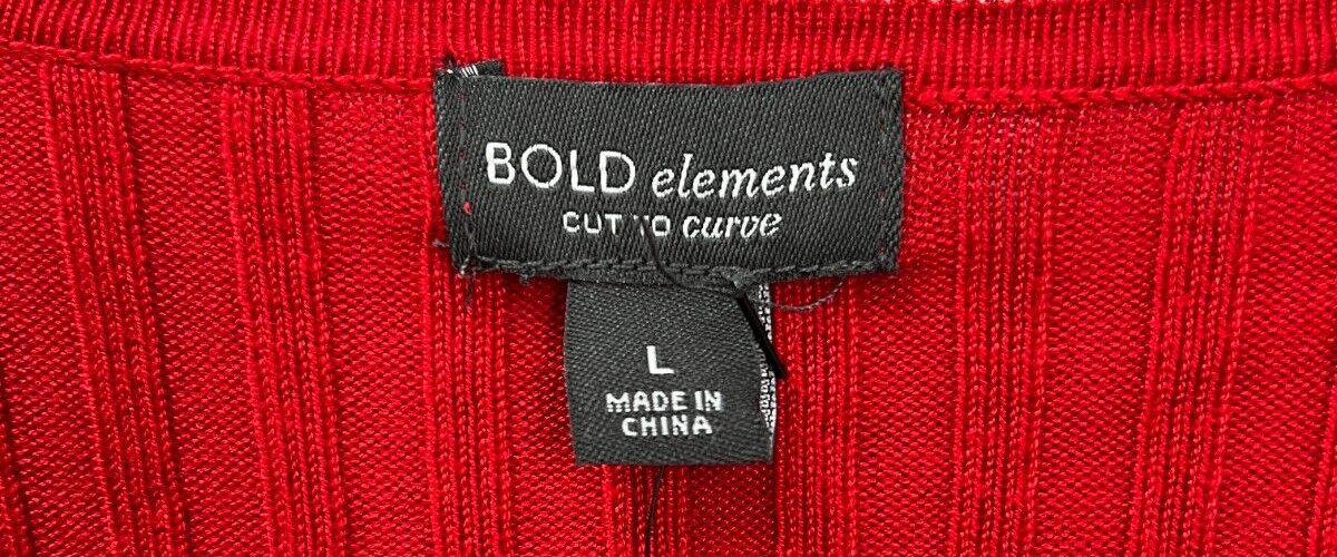 Bold Elements Bright Red Slinky Ribbed Lace-Up Sweater Dress Size Large