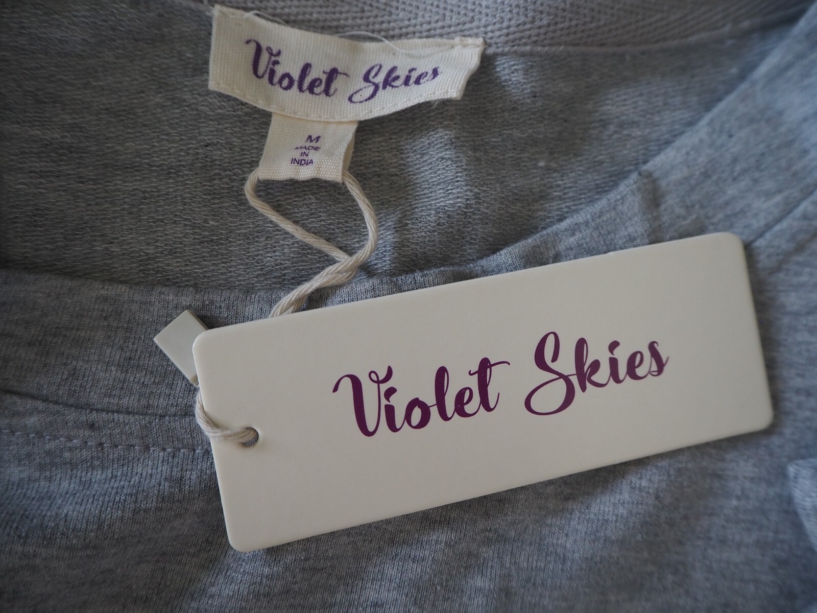 Gray | White Sweatshirt Dress Long Sleeve Pullover Crewneck Knee Length Sz M NWT