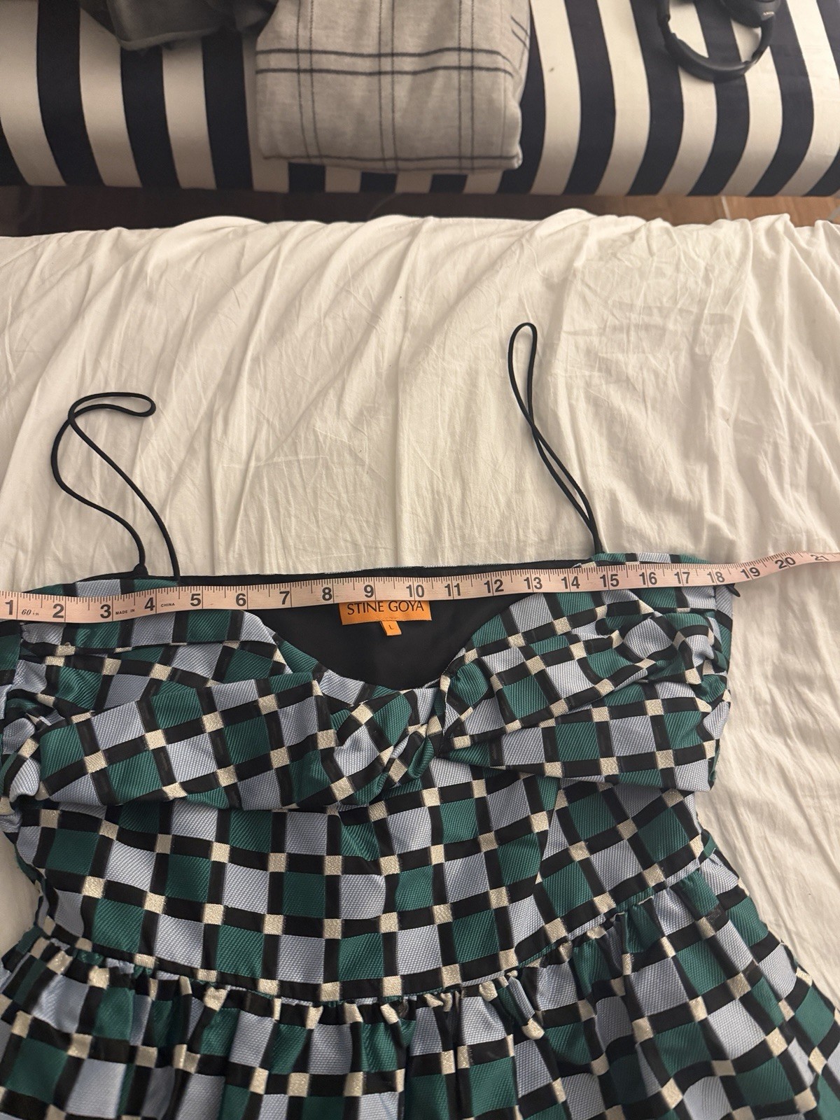Stine Goya Arya check pattern midi dress L