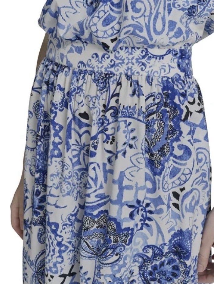 💙 Falling Flowers Blue & White Halter Dress | NWT | Size XL