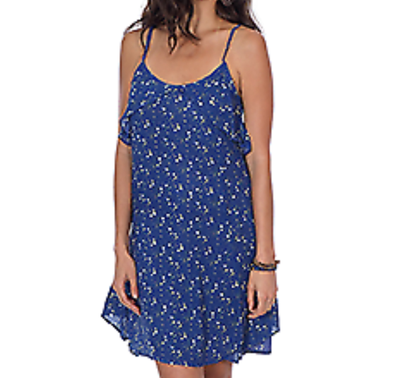 Lagaci Sunsets For You Floral Dress Navy Ladies Size Medium G-6424 Feminine New