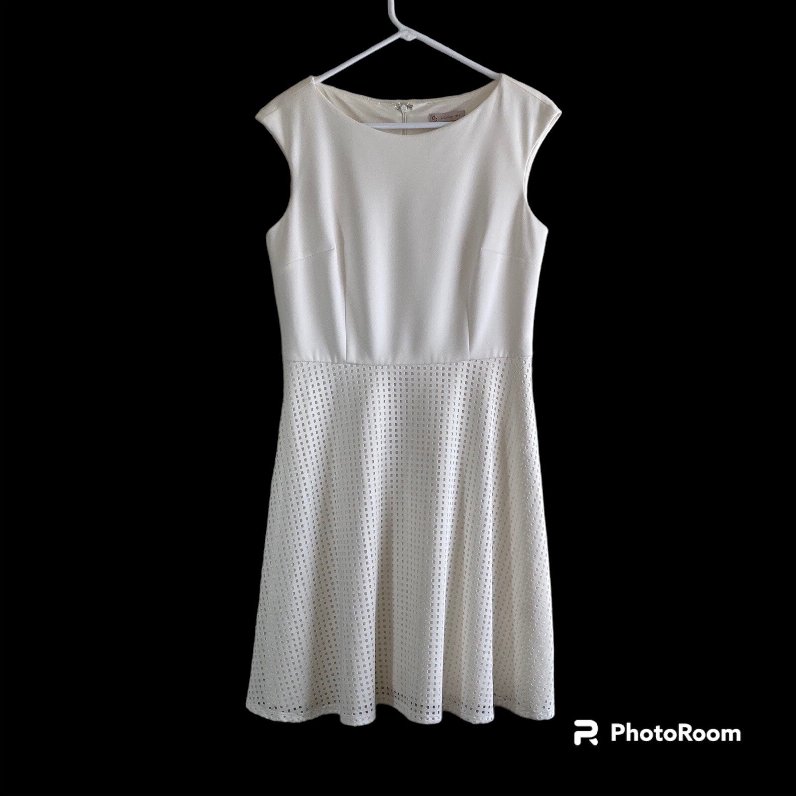 db Established 1962 Womens White Dress 10 Sleeveless Fit & Flare Short Classic