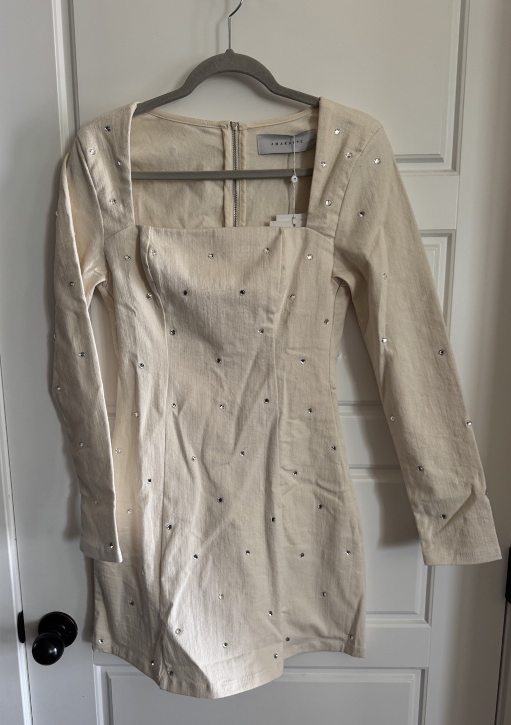 Amarante Do Brazil Women’s White Denim Studed Jewel Denim Dress Size S