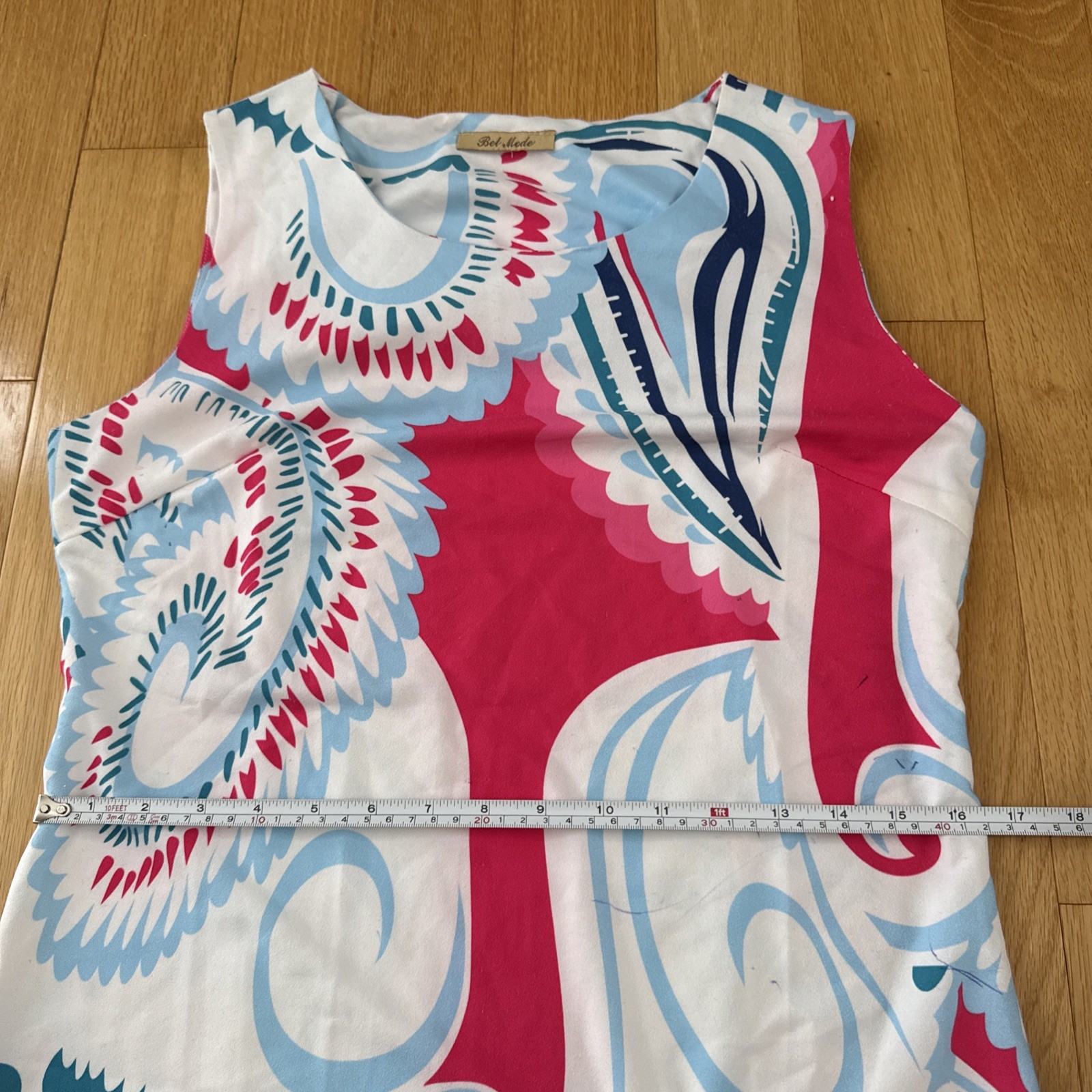 Bel Mode Multi Colored Dress Unique Design Rare Retro Sz Sm Or Medium