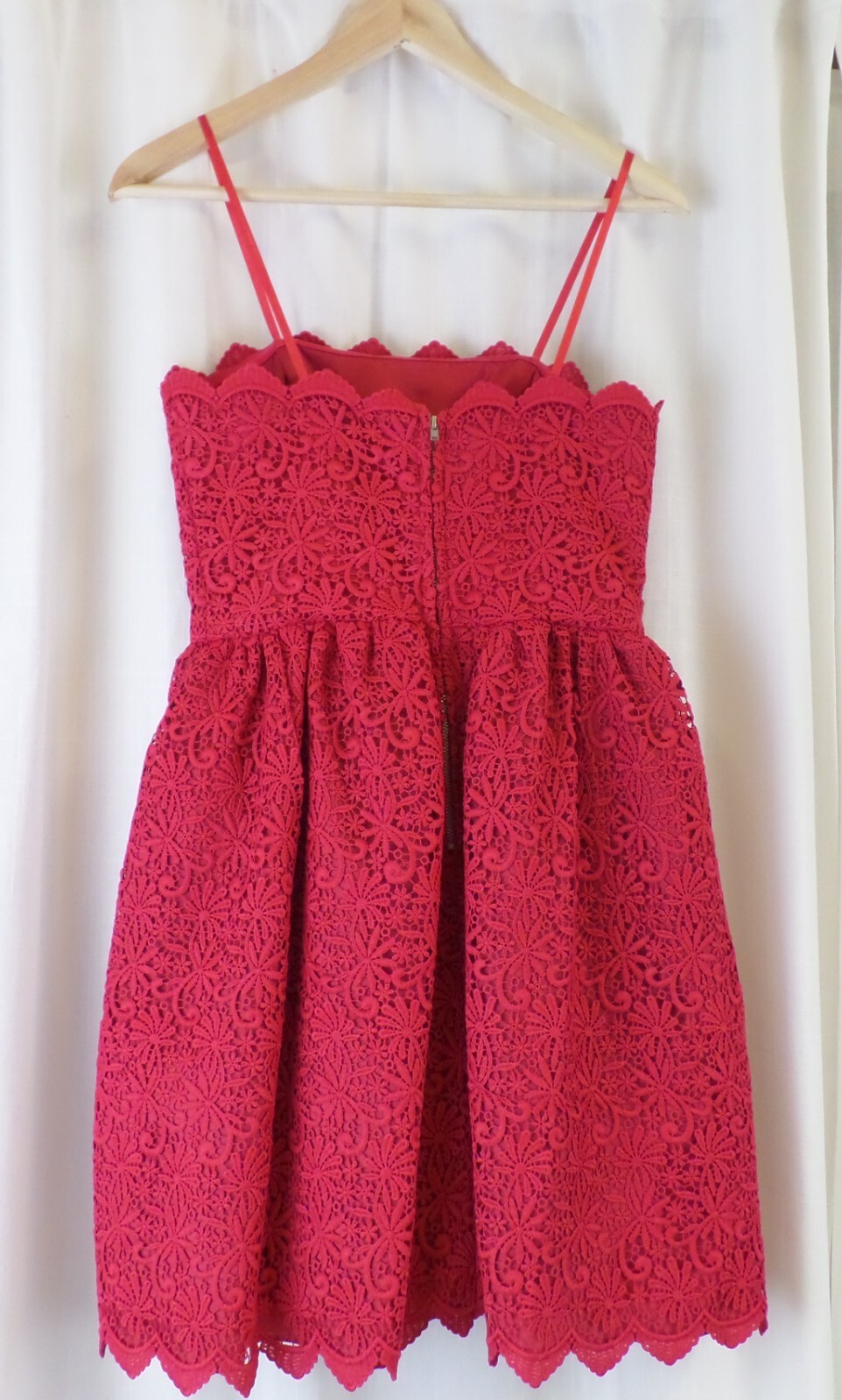 Jill Jill Stuart Chic Raspberry Crochet Strapless Cocktail Party Sz 2 Dress $478