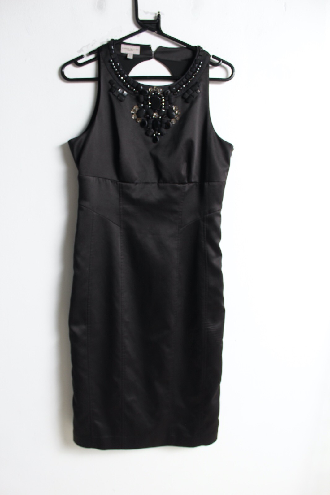 Karen Millen Womens Sleeveless Beaded Dress – Black – Size 10 (G24)