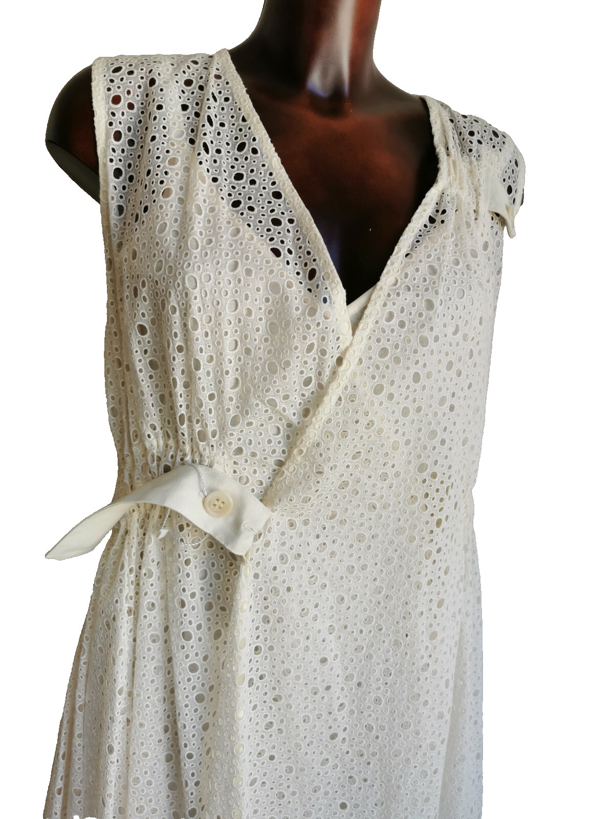 RRP €890🌟SPORTMAX by Max Mara White COTTON LACE Dress USA2_ IT36_ D32_UK4_FR34