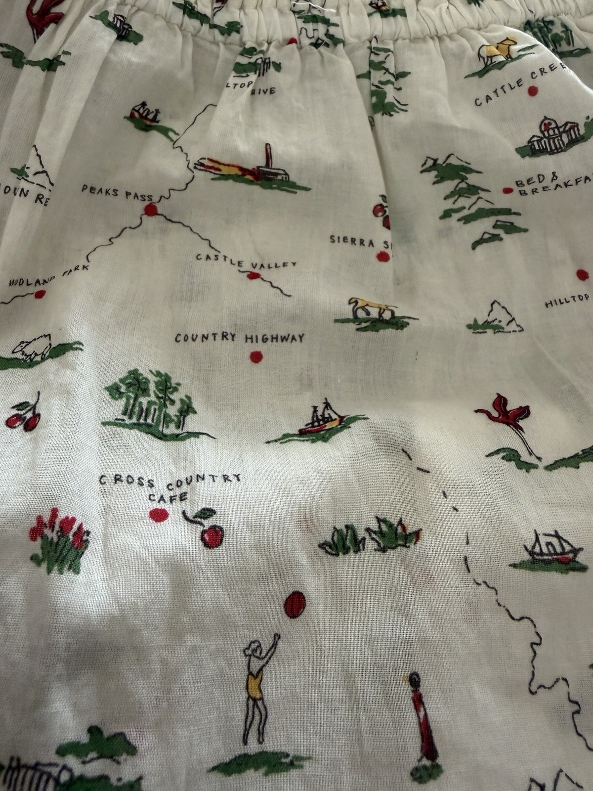 new nwt J. Crew J Crew smocked mini dress map print XS xsmall cotton voile