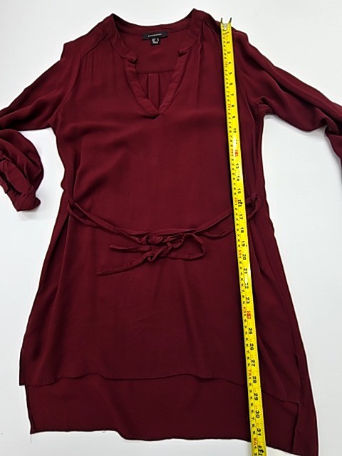 Atmosphere Women’s Burgundy V-Neck Shift Dress UK 10 Pullover Drawstring Tie