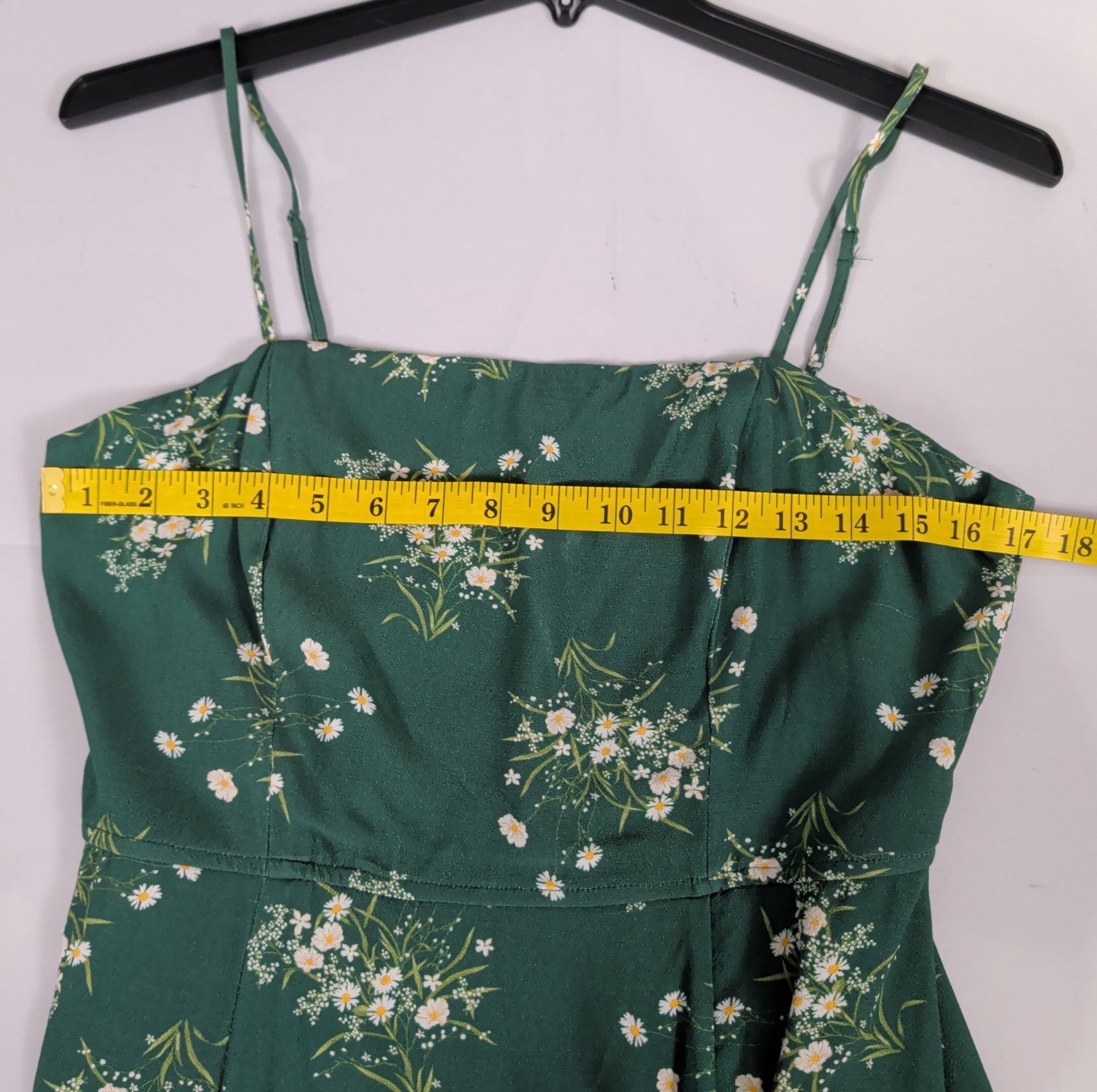 Mi Ami Size Large Green Floral Lined Back Zipper Sleeveless Sundress NWT!