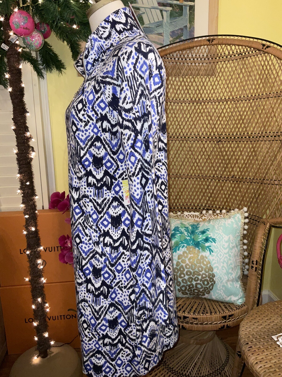 Lilly Pulitzer NWT UPF 50+ Skipper Popover Dress Oh My Cod $158 Size S,L