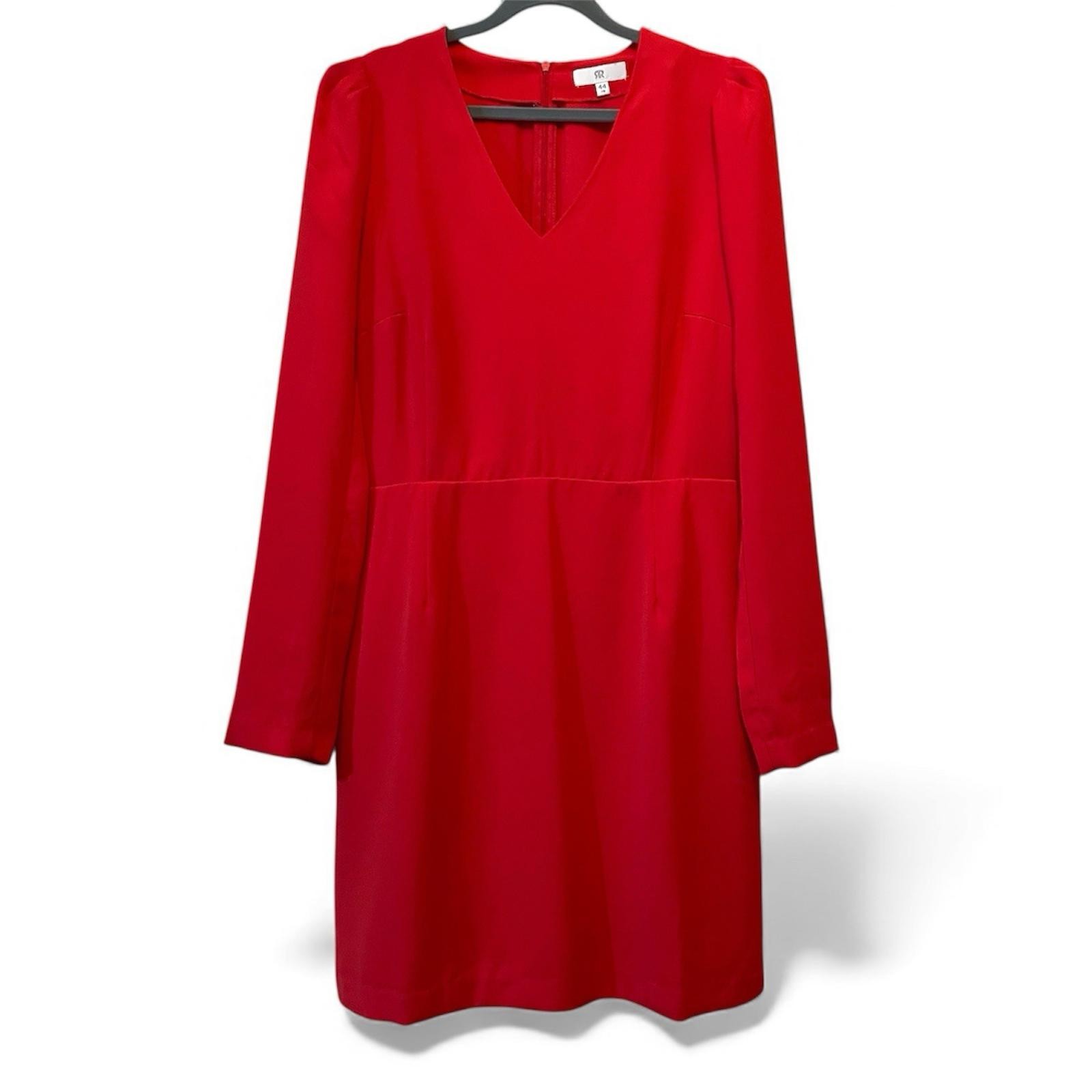 La Redoute Women’s Red V-Neck Long Sleeved Dress UK Size 16