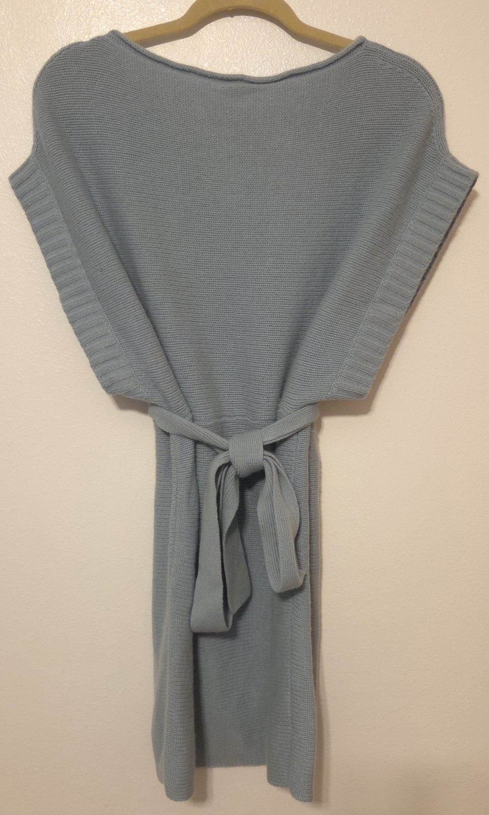 Marilyn Moore Cashmere Blend Mini Sweater Dress Sleeveless Size Small Pale Blue