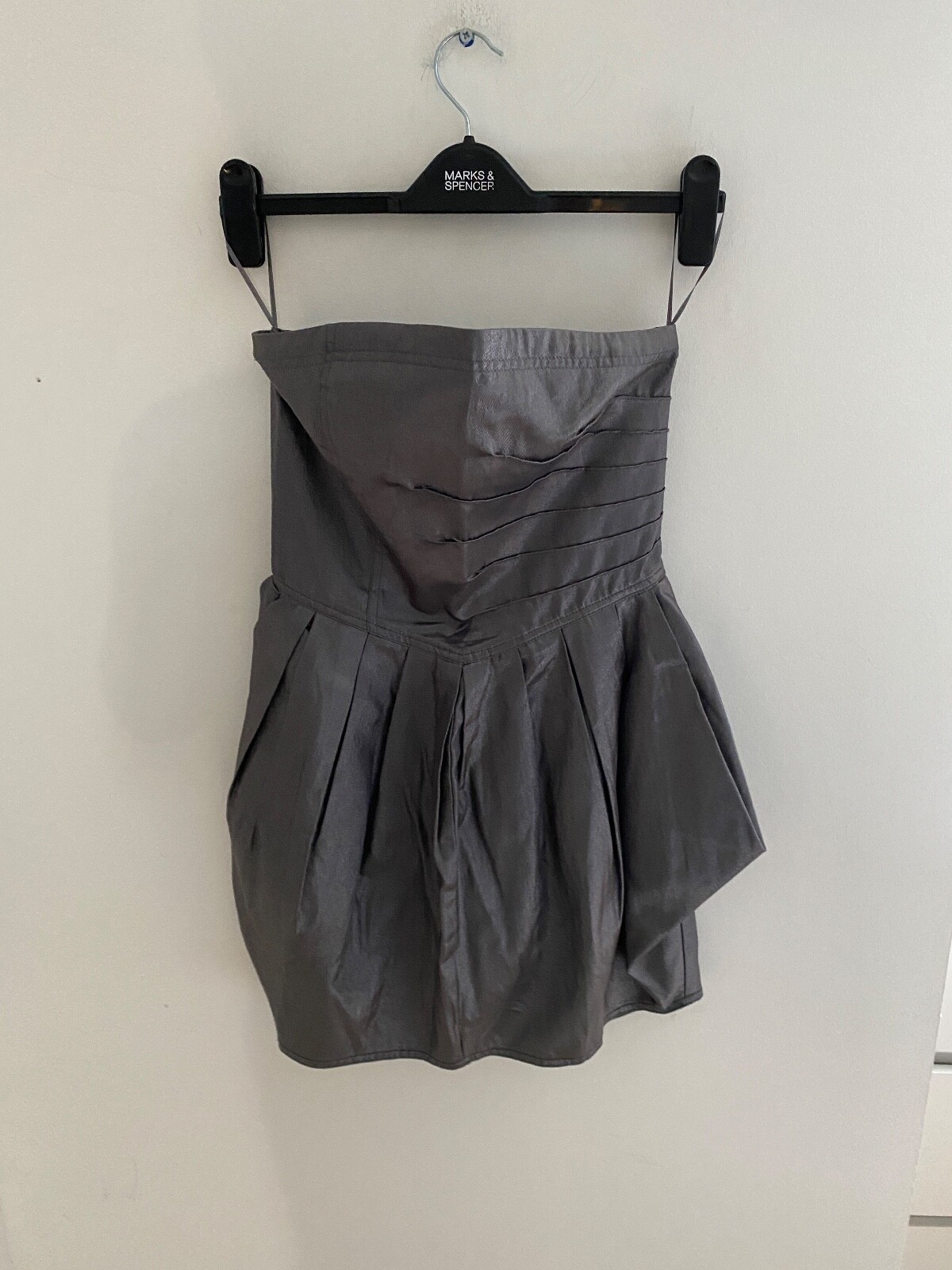 Qed london Butterfly Strapless Dress Silver UK 8