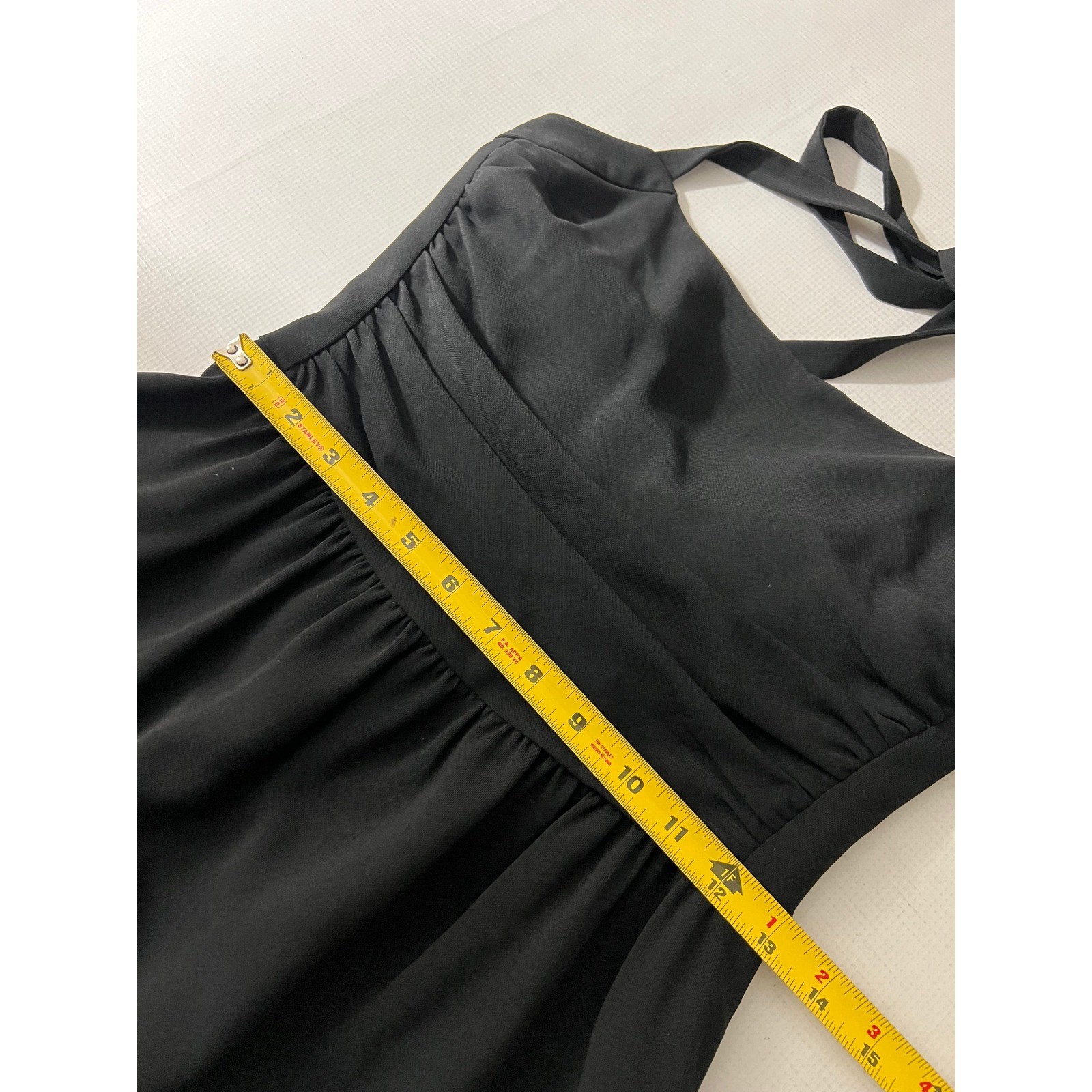 Antonio Melani Halter Dress Size 6 Black Ruched Cocktail Party LBD