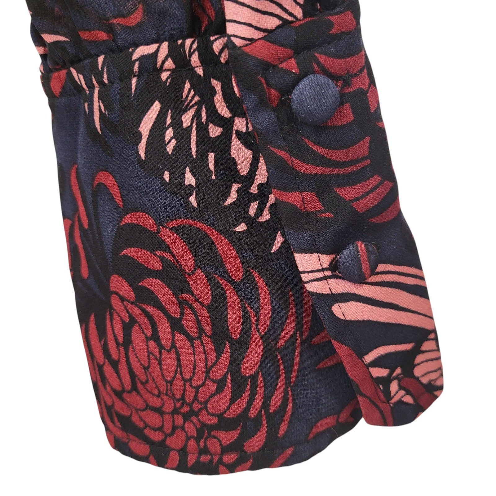 A.L.C. Size 4 RTR Bailey 100% Silk Midi Dress V-Neck Front Slit Floral Print