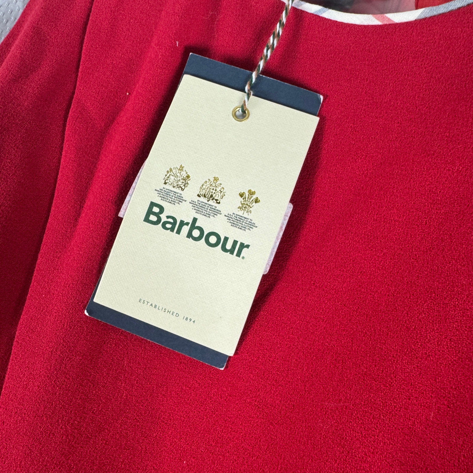 Nwt New Barbour Womens Summer Leathen Tartan Red Dress Sz 6
