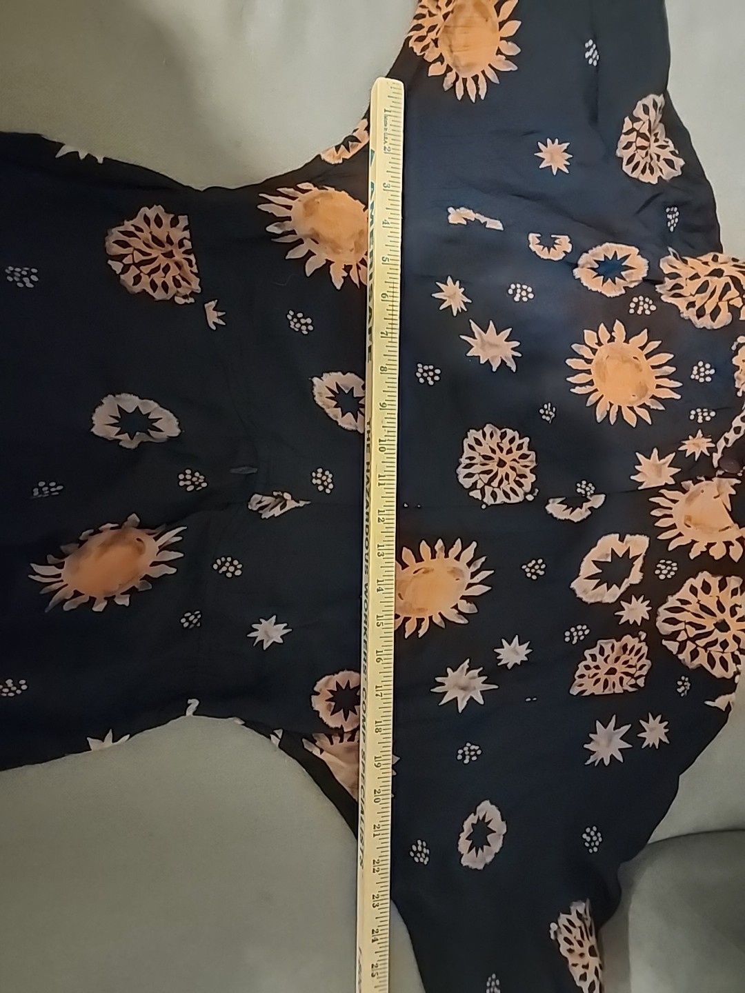 Celestial Hippie Sun & Stars Dress Shear Black Mock Turtle Neck Vintage Festival