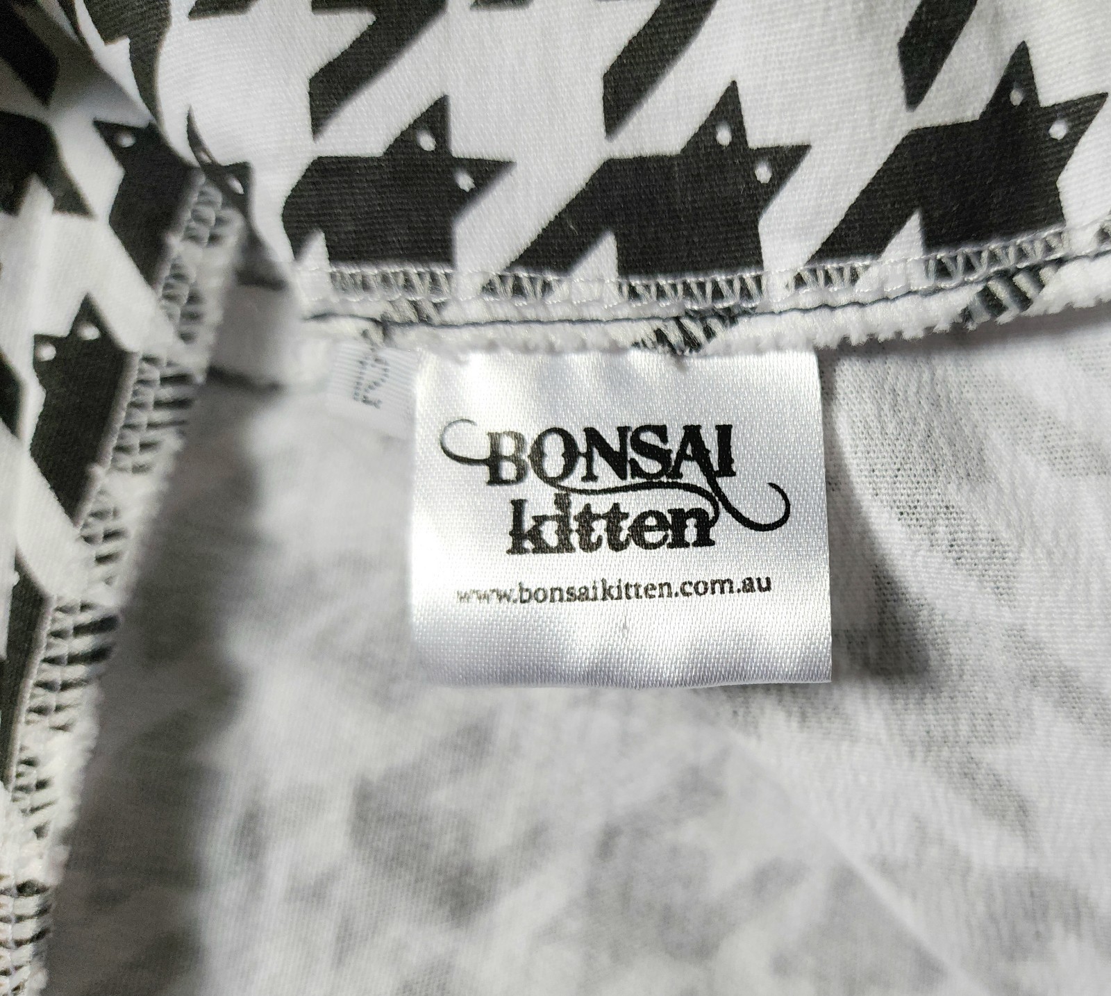 Bonsai Kitten Catstooth Overall Pinafore Suspender Straps Black White 29×25