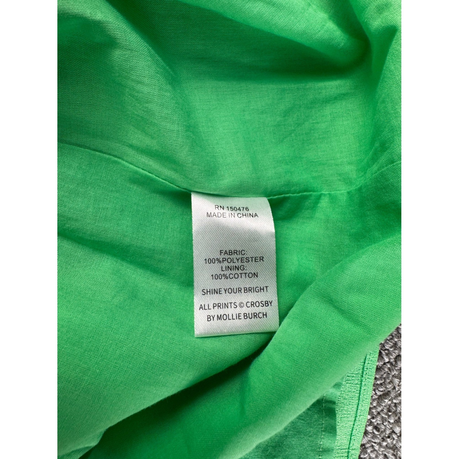 CROSBY by Mollie Burch Dress Womens Medium Neon Green Babydoll Ruffle Bright