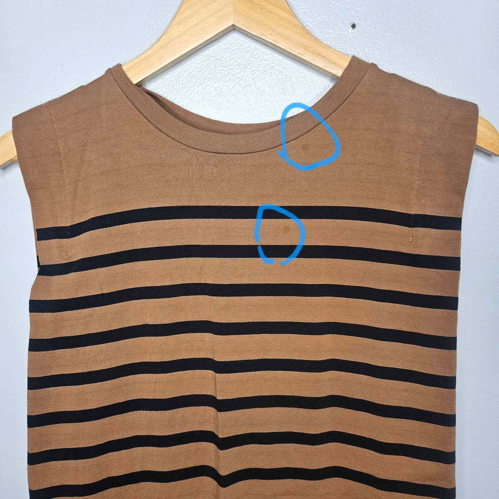 JOURNAL STANDARD Relume Maxi Dress M Sleeveless Brown Blue Striped 100% Cotton
